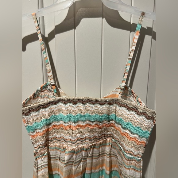 Love & Joy Striped orange, green, cream Button-Down Dress sz XL - Picture 4 of 4